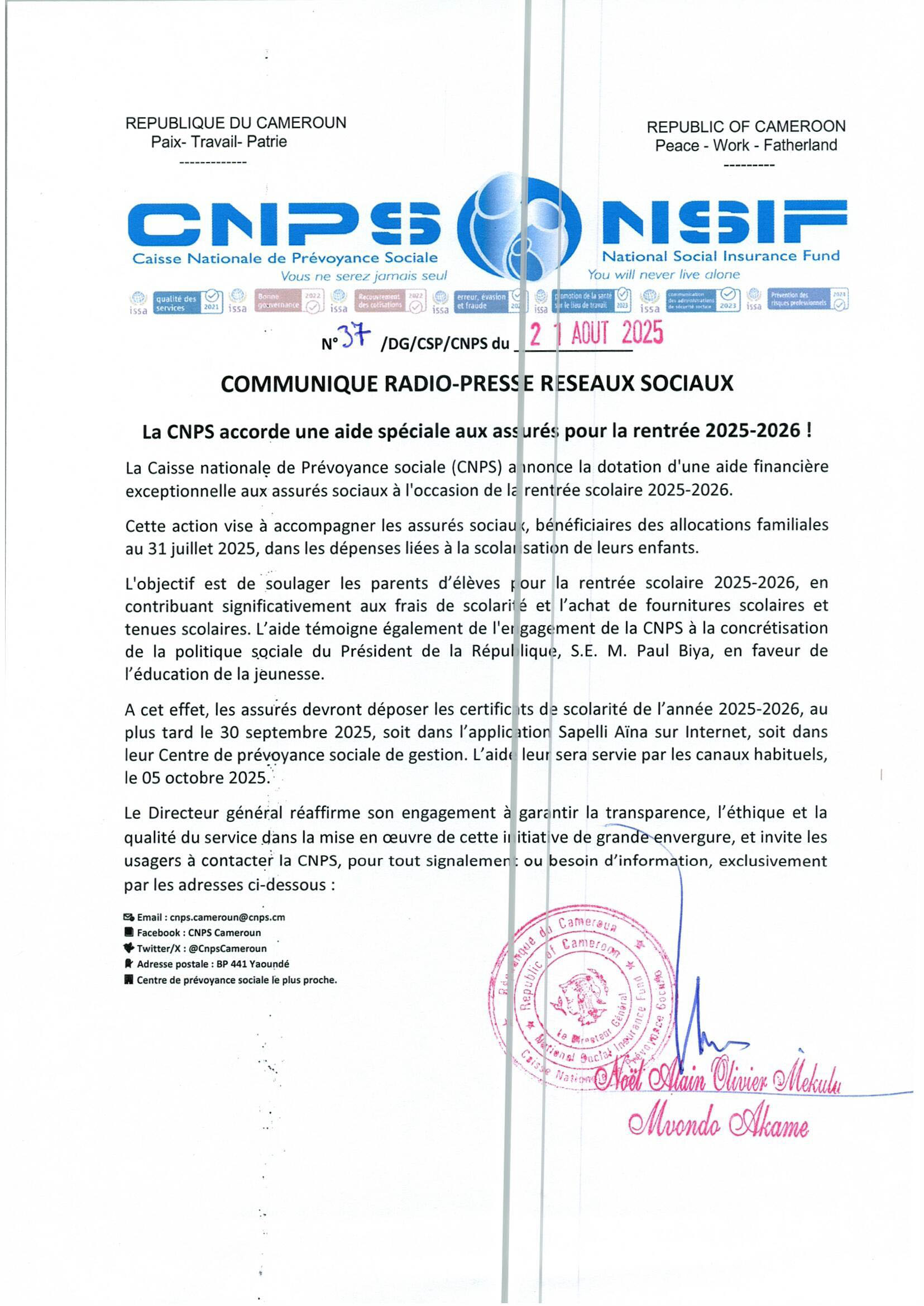 Caisse Nationale de Pr?voyance Sociale