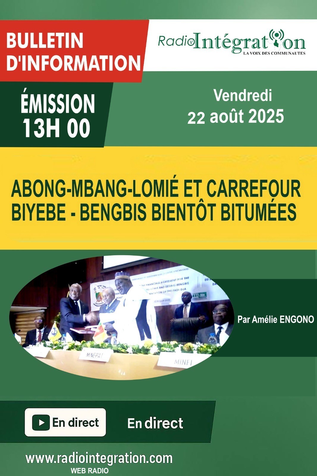 Abong-Mbang?Lomi? et Carrefour Biyebe?Bengbis bient?t bitum?es